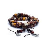 Japa Mala Elástica de Quatro Madeiras com Decorações 